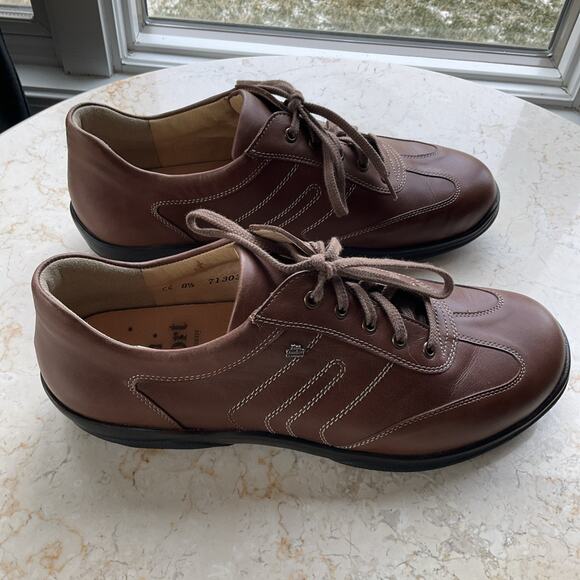 Finn Comfort Mens Syracuse Brown Leather Lace Up oxford Loafers Size US 9 UK 8.5 main image 2